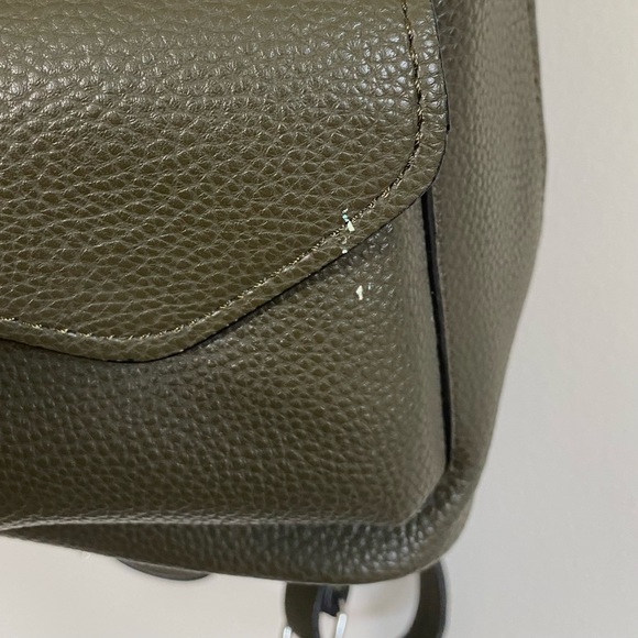 ZARA Khaki Faux Leather Backpack w/ Front Pockets - Picture 5 of 6